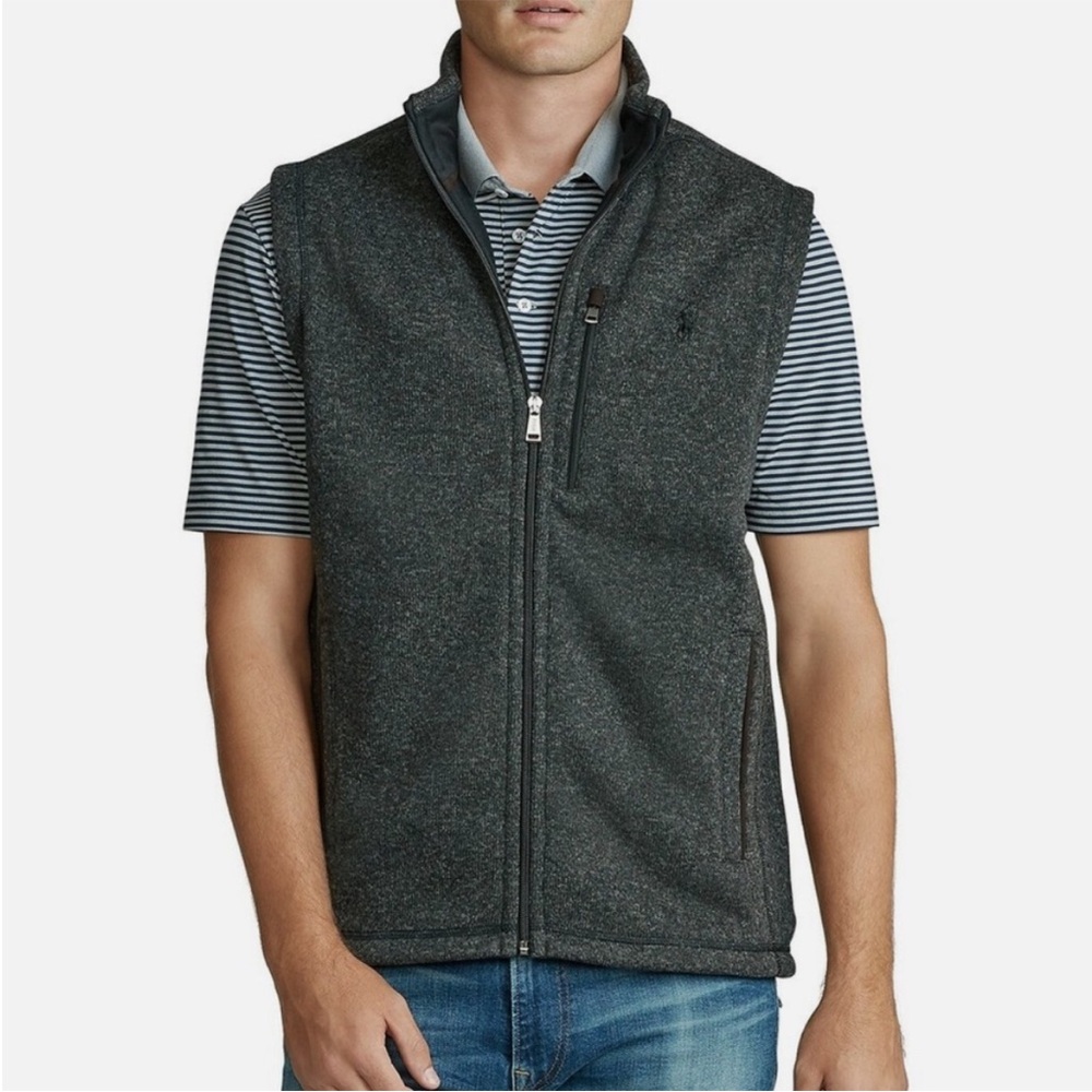 Polo Ralph Lauren Fleece Mock-Neck Vest Gray Men’s XXL